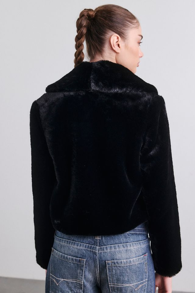 BLANKNYC Be My Guest Faux Fur Shawl Collar Jacket #3