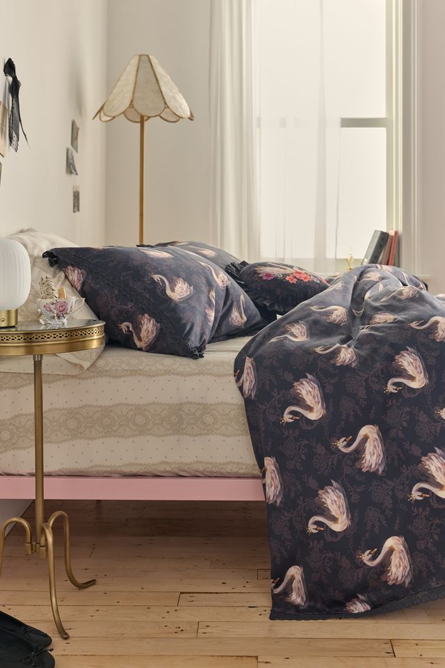Swan Lake Patterned Cotton Sateen Duvet Cover #1