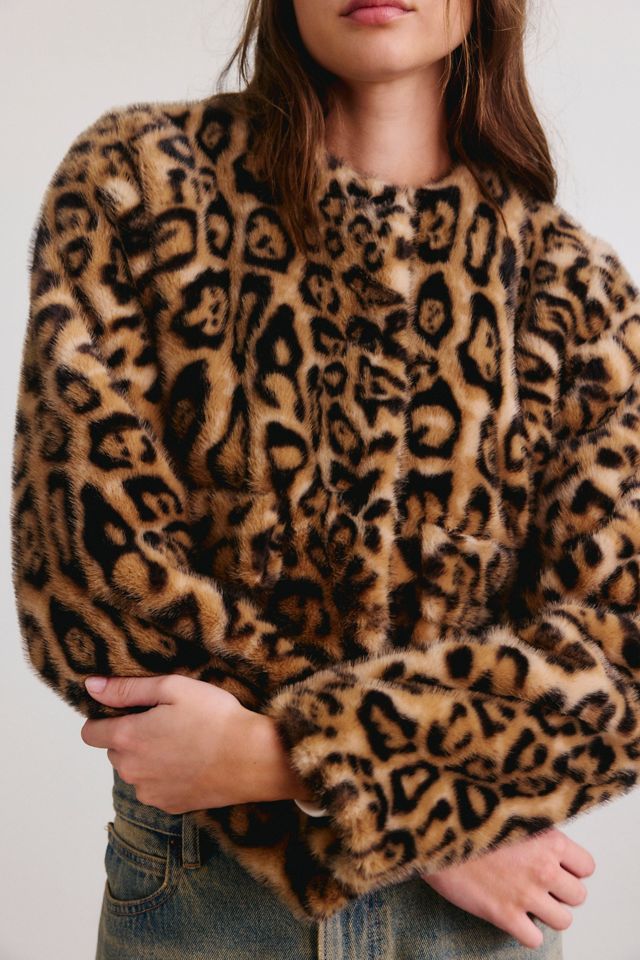 BLANKNYC Animal Instinct Faux Fur Cropped Jacket #2
