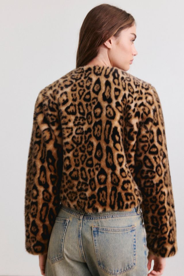 BLANKNYC Animal Instinct Faux Fur Cropped Jacket #3