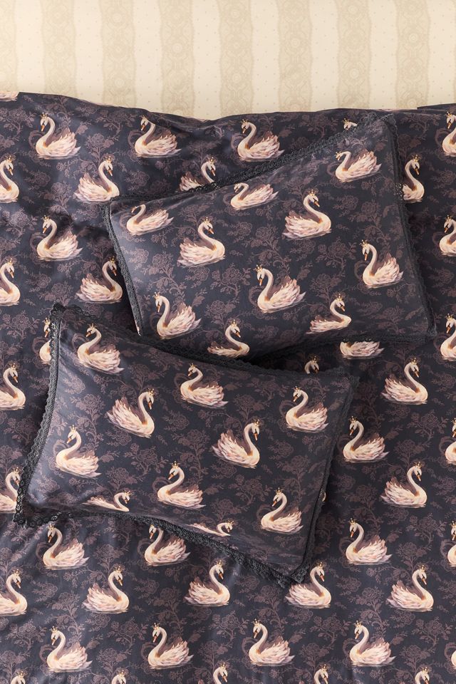 Swan Lake Patterned Cotton Sateen Sham Set #1