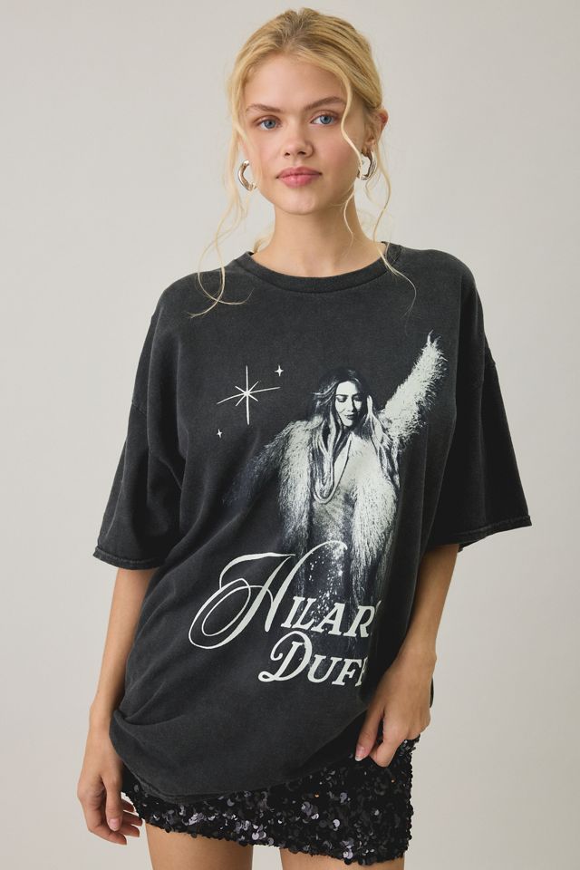Hilary Duff Graphic Oversized T-Shirt Dress #1