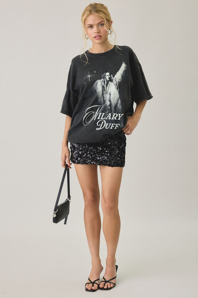 Hilary Duff Graphic Oversized T-Shirt Dress #3