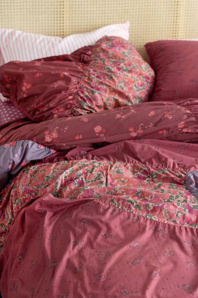 Riley Floral Printed Ruched Duvet Cover #2