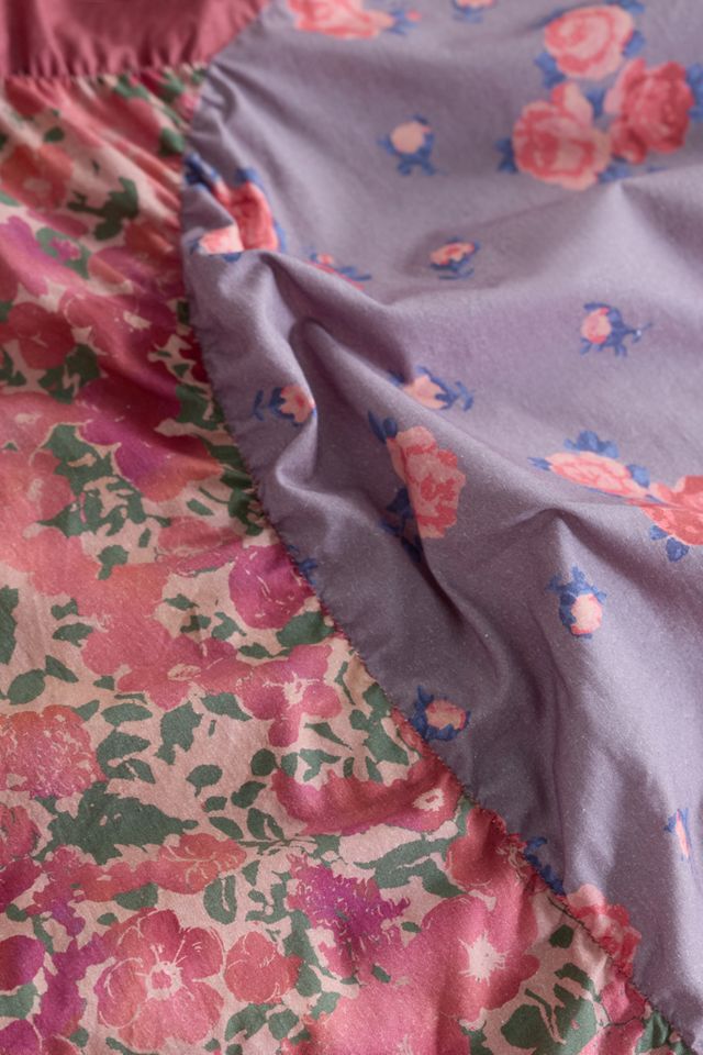 Riley Floral Printed Ruched Duvet Cover #3