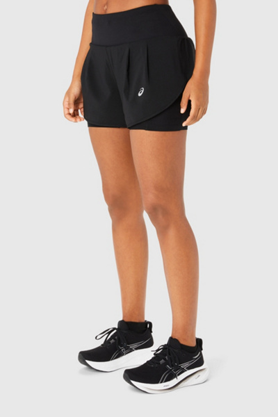 Asics Road 3.5in Mesh Running Short In Performance Black/performance Black, Women's At Urban Outfitters