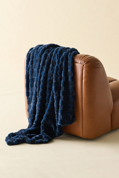 Charli Checkered Fleece Throw Blanket