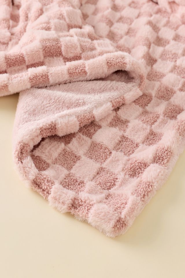 Charli Checkered Fleece Throw Blanket #2