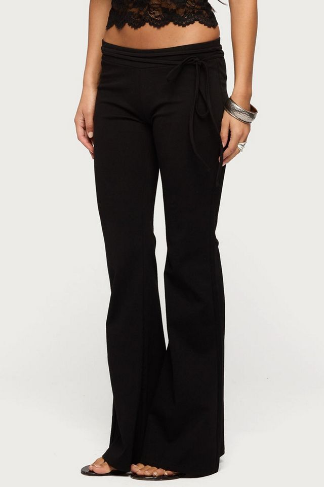 Edikted Junipar Waist Tie Flared Pants #2