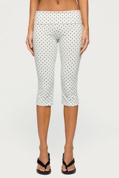 Edikted Eloisa Polka Dot Foldover Capri Pants