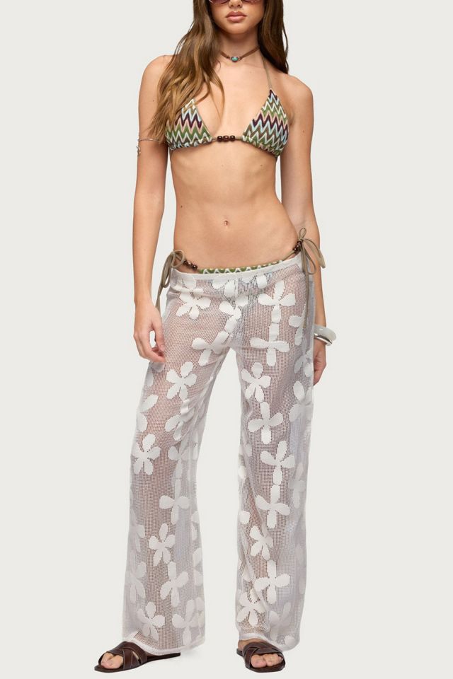 Edikted Candace Floral Texured Sheer Pants #1