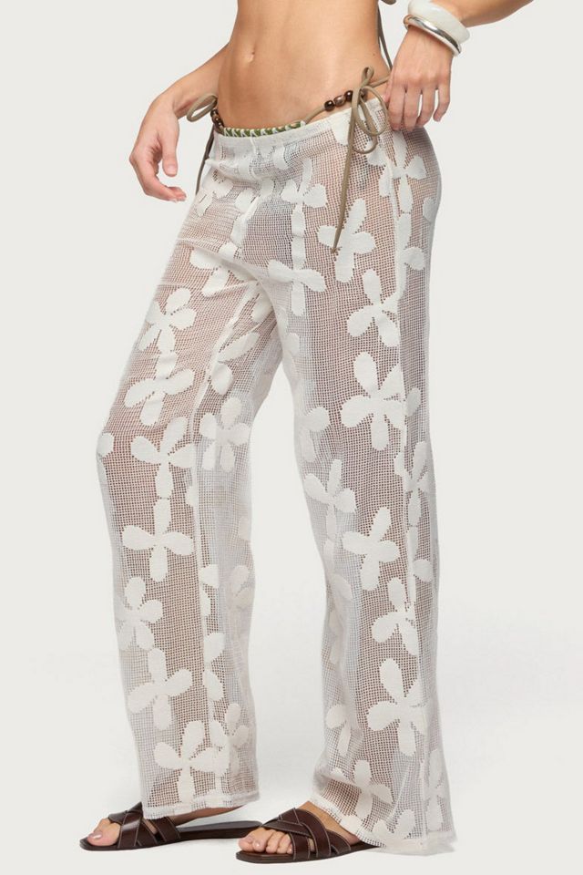 Edikted Candace Floral Texured Sheer Pants #2