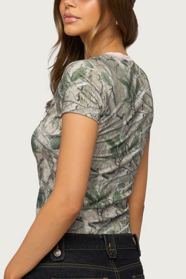 Edikted Alaia Contrast Camo T Shirt #4