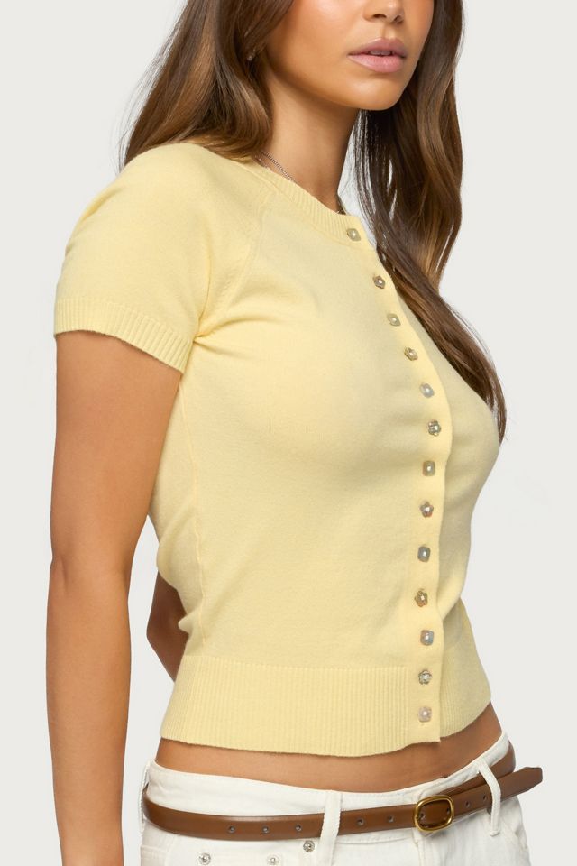 Edikted Wilmer Button Up Short Sleeve Knit Top #2