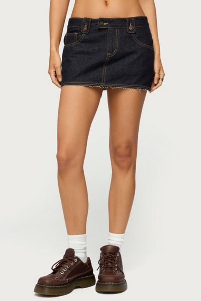 Edikted Noura Denim Mini Skirt