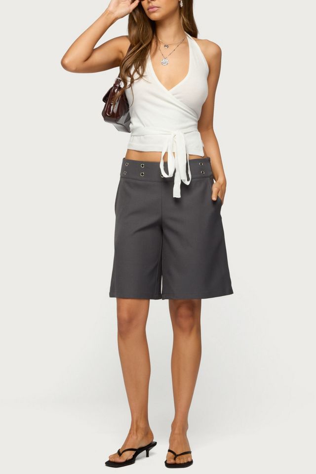 Edikted Grommet Low Rise Bermuda Shorts #4