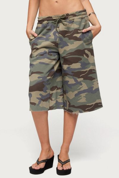 Edikted Camo Rush Oversized Bermuda Shorts