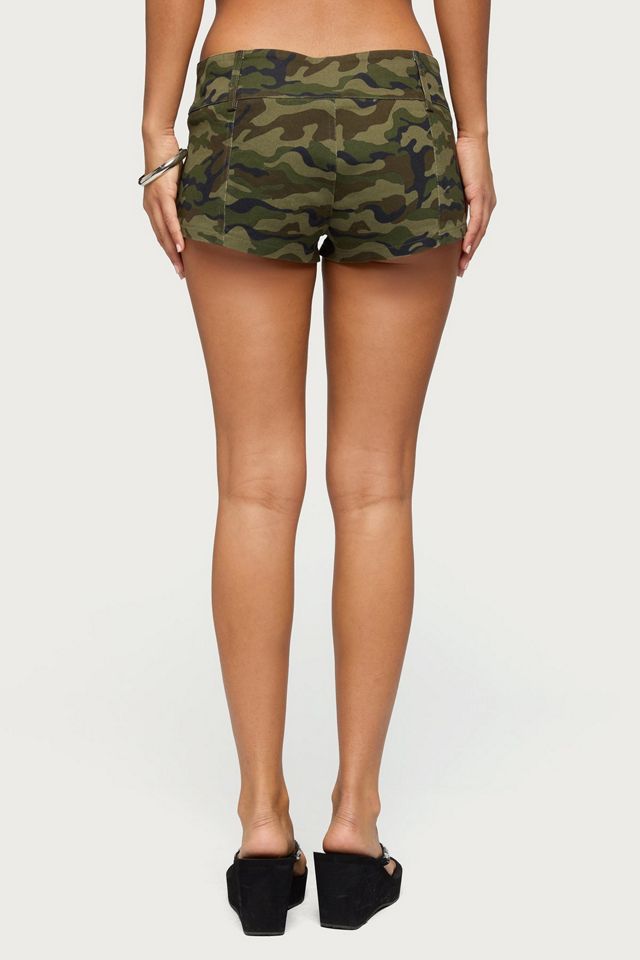 Edikted Camo Craze Stretch Micro Shorts #3