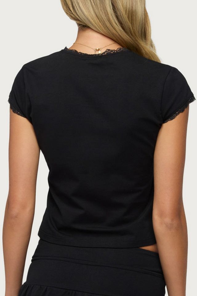 Edikted Yelena Lacey Button Up Top #4