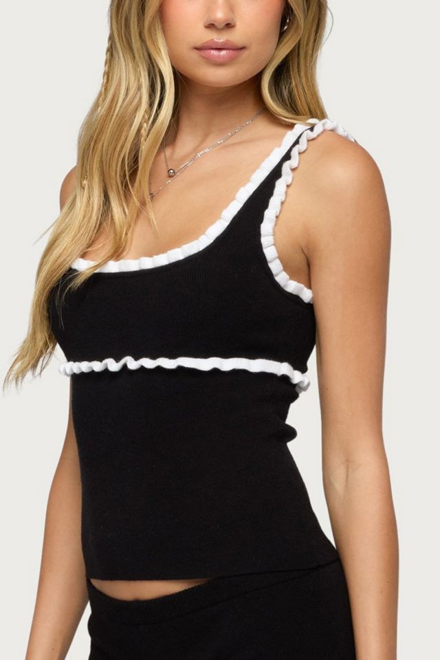 Edikted Saffra Contrast Ruffle Knit Top #2