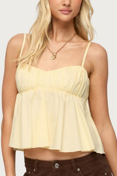 Edikted Byrdie Ruched Babydoll Tank Top