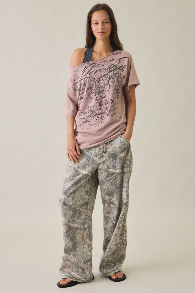 Devotion Graphic Oversized Off-The-Shoulder Tee #3