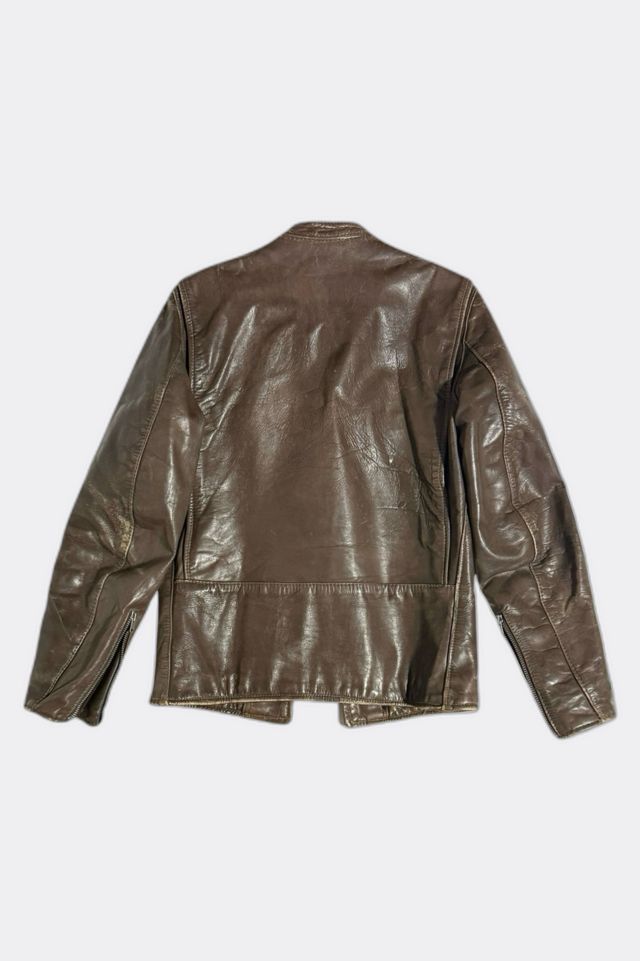 Vintage 1940s Cafe Racer Cropped Thrashed Zip Motorcycle Jacket #1