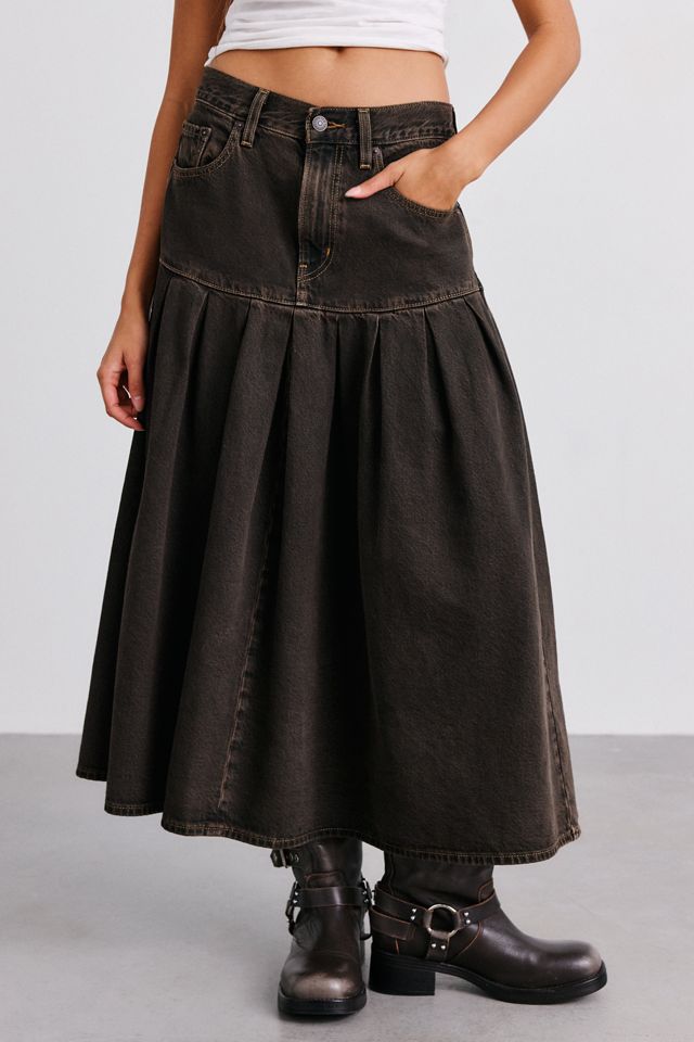 Levi’s® Yoked Pleated Denim Midi Skirt #1