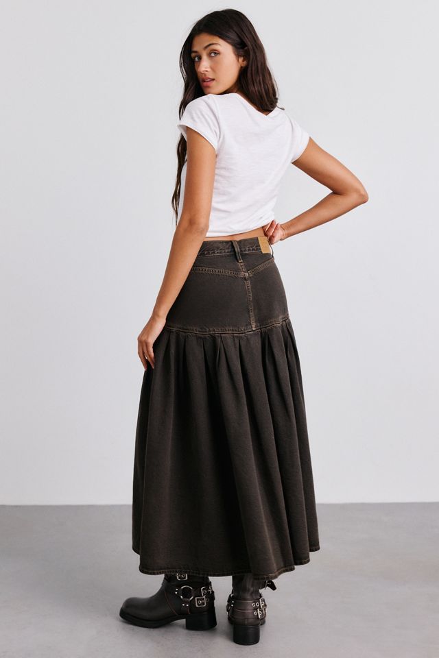 Levi’s® Yoked Pleated Denim Midi Skirt #3
