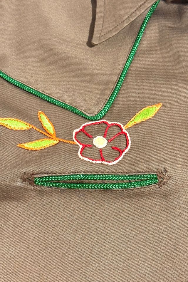 Vintage 1930s Embroidered Floral Western Shirt #3
