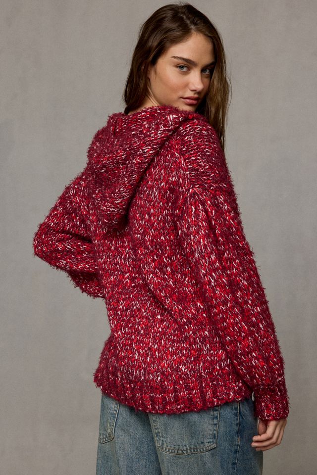 BDG Homesick Fuzzy Knit Hooded Oversized Cardigan #3