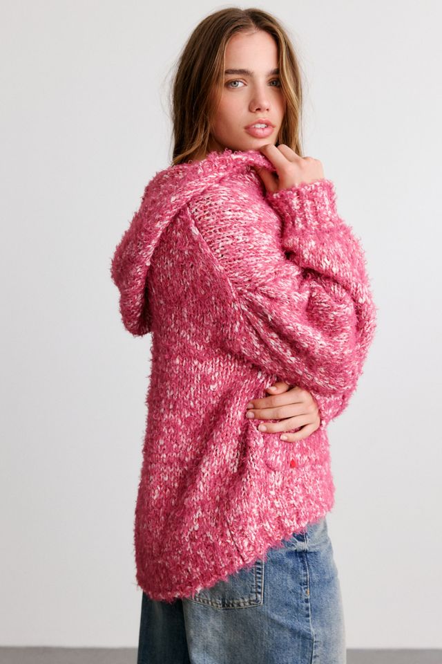 BDG Homesick Fuzzy Knit Hooded Oversized Cardigan #3