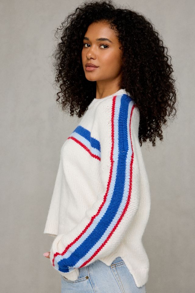 BDG Eileen Multi-Color Stripe Oversized Crew Neck Sweater #2