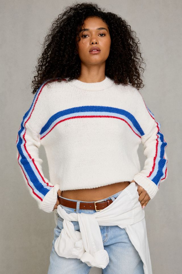 BDG Eileen Multi-Color Stripe Oversized Crew Neck Sweater #3