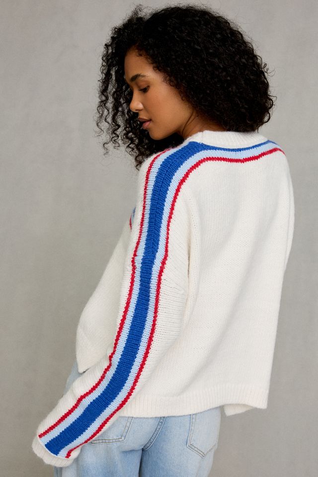 BDG Eileen Multi-Color Stripe Oversized Crew Neck Sweater #4