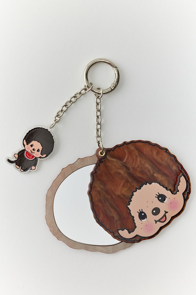 Whatever! Makes You Happy X Monchhichi Head Swivel Acrylic Mirror Keychain #2