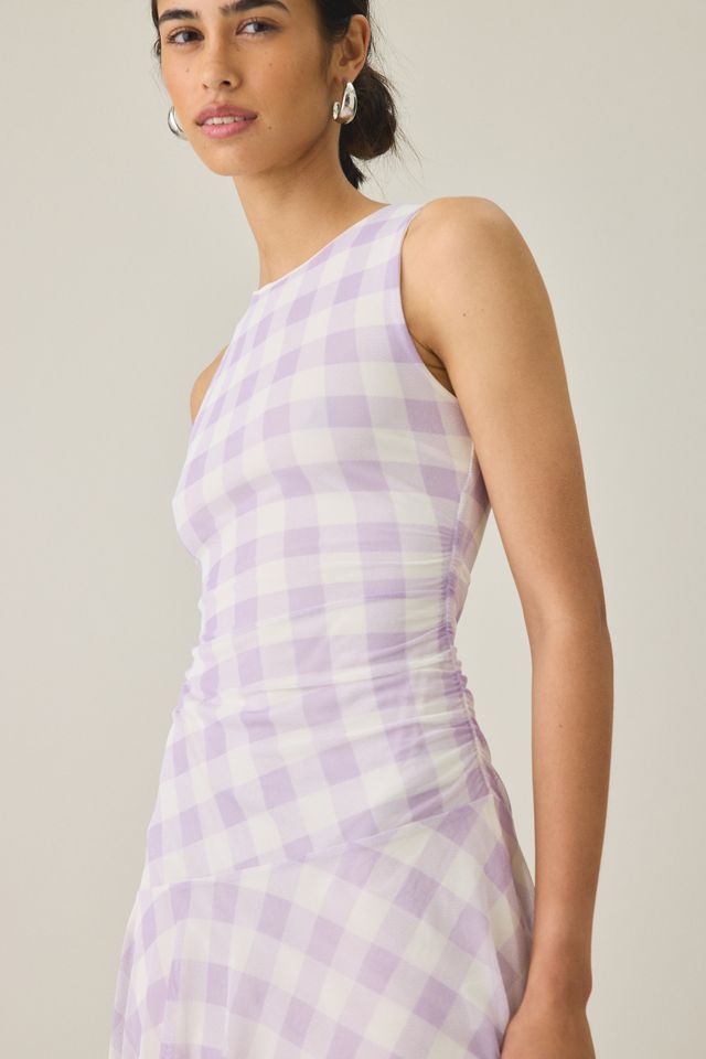 UO Whimsy Whirl Asymmetric Mesh Mini Dress #1