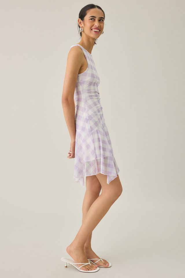 UO Whimsy Whirl Asymmetric Mesh Mini Dress #2