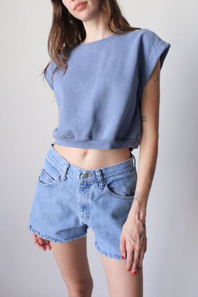 Vintage Reworked Cropped Muscle Sweatshirt