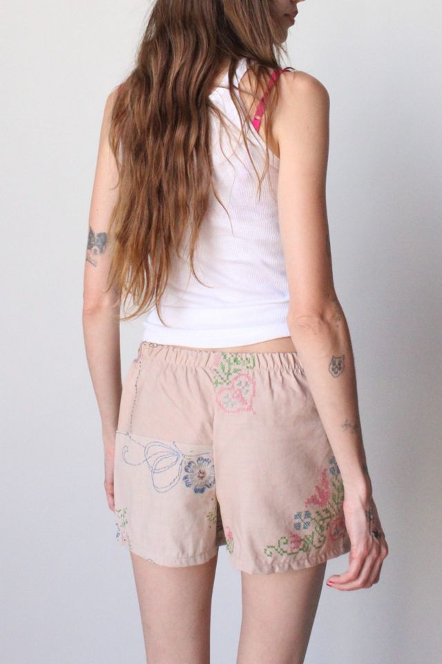 Vintage Reworked Embroidered Pieced Shorts #4