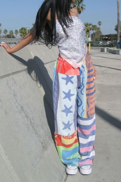 Vintage Reworked Towel Pieced Pants