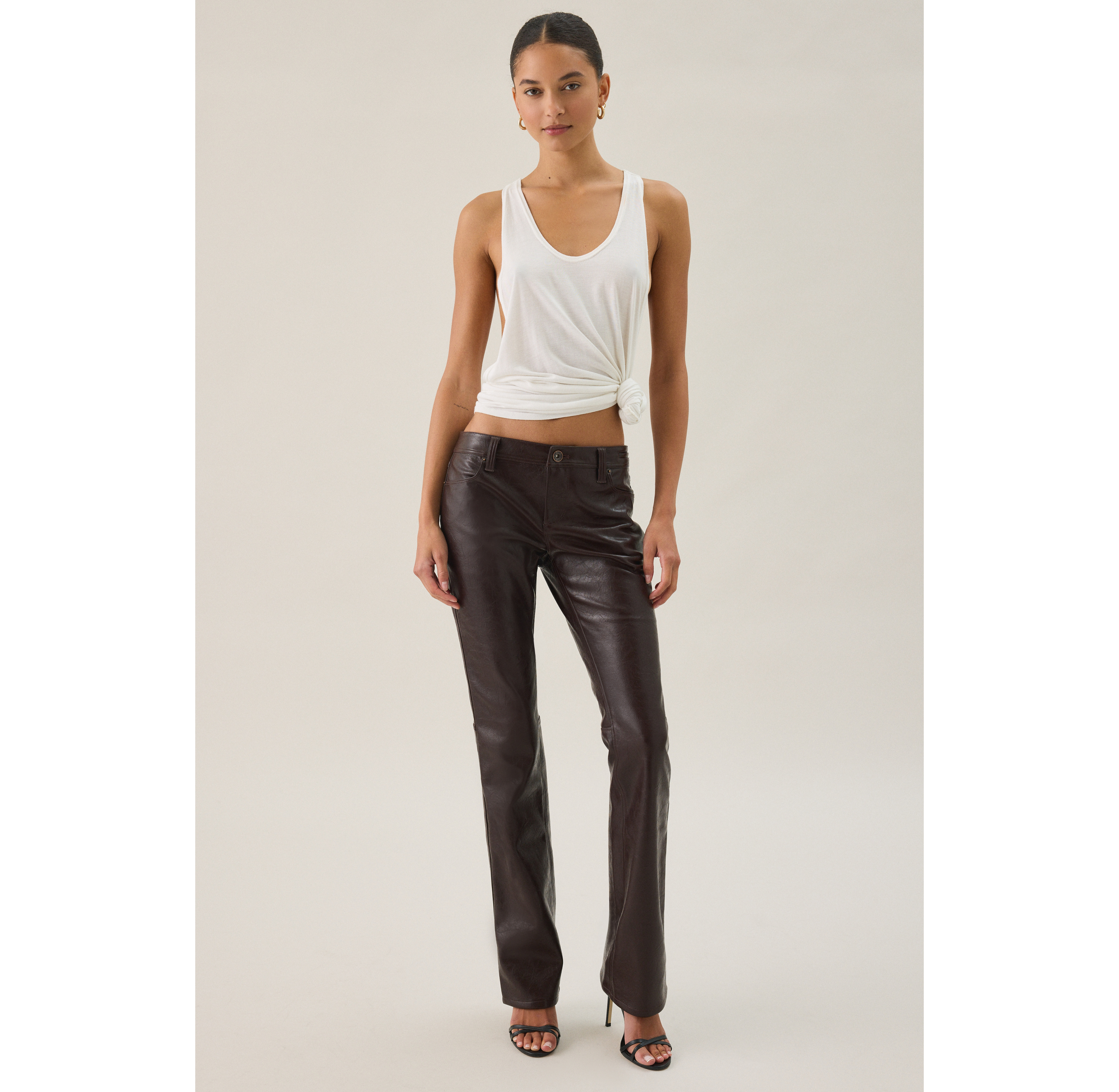 BDG Kimmy Faux Leather Ultra Low-Rise Bootcut Pants