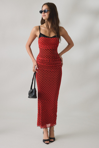 red and black layered mesh dress Black and red halter neck mesh dress  OBEEY