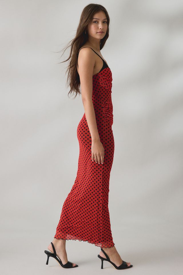 UO Ruby Retro Polka Dot Mesh Maxi Dress #2