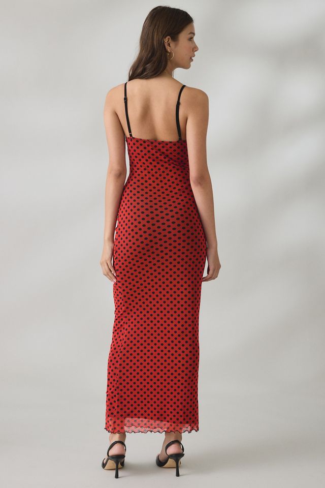UO Ruby Retro Polka Dot Mesh Maxi Dress #3