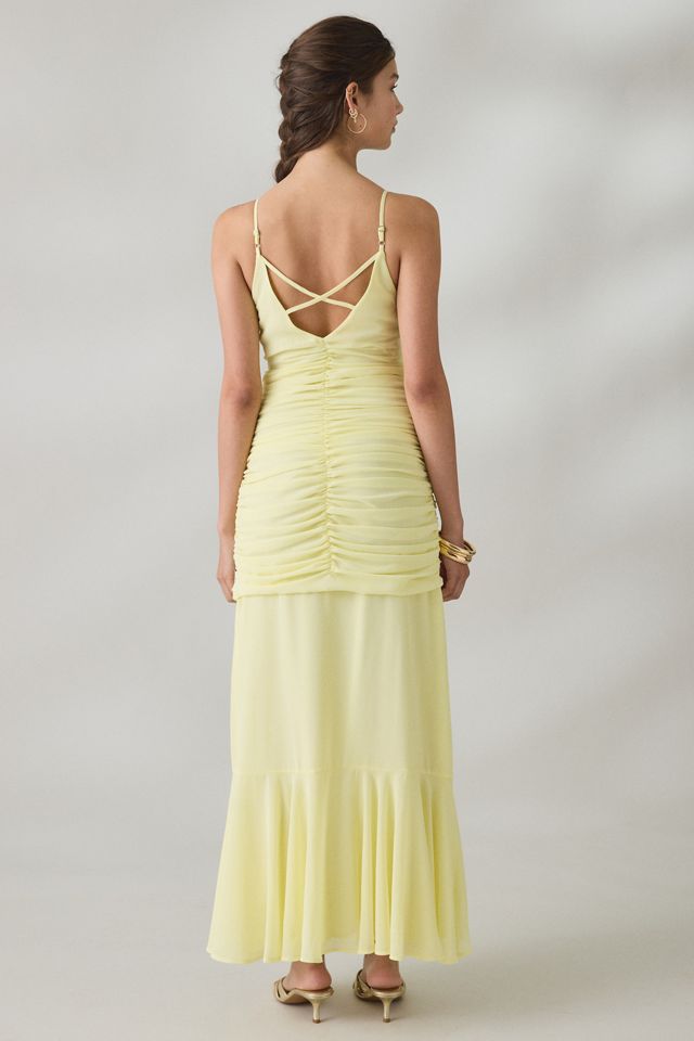 UO Ciara Cascading Ruffle High-Low Midi Dress #2
