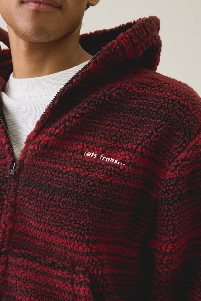 iets frans… Stripe Hi Pile Fleece Hooded Jacket #2