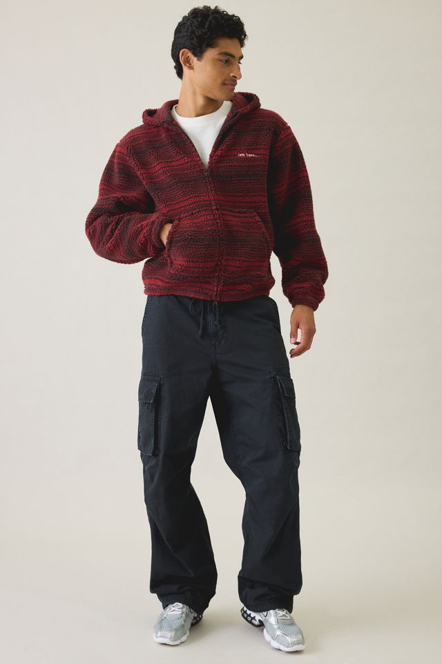 iets frans… Stripe Hi Pile Fleece Hooded Jacket #3