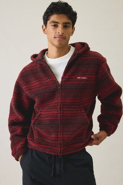 iets frans… Stripe Hi Pile Fleece Hooded Jacket