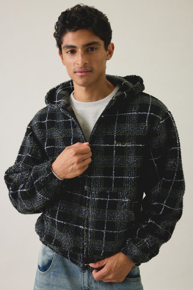 iets frans… Check Pattern Hi Pile Fleece Hooded Jacket #2
